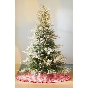 Anthropologie Gingham Tree Skirt Red NWT  Christmas Plaid